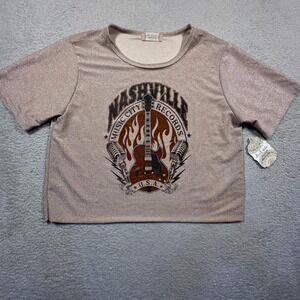 NWT Altar'd State Nashville‎ Music City Tee Sparkle Crop Women S NWT Made in USA